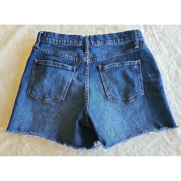 Madewell High-Rise Denim Shorts in Glenoaks Wash Rough Hem Cutoff Size 27 - Picture 11 of 16